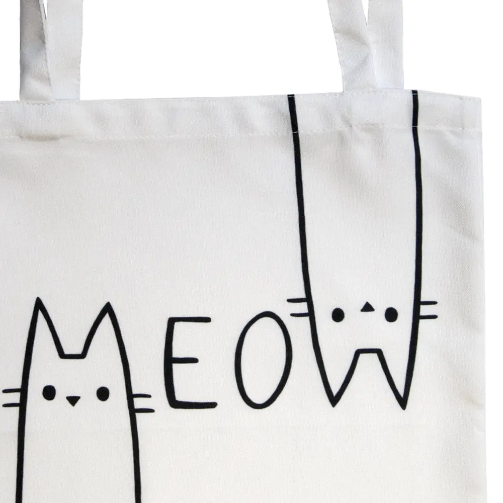 Сумка шоппер Meow 40x45 см черно-белая SEASONS STLM-2112904 - Вид №1