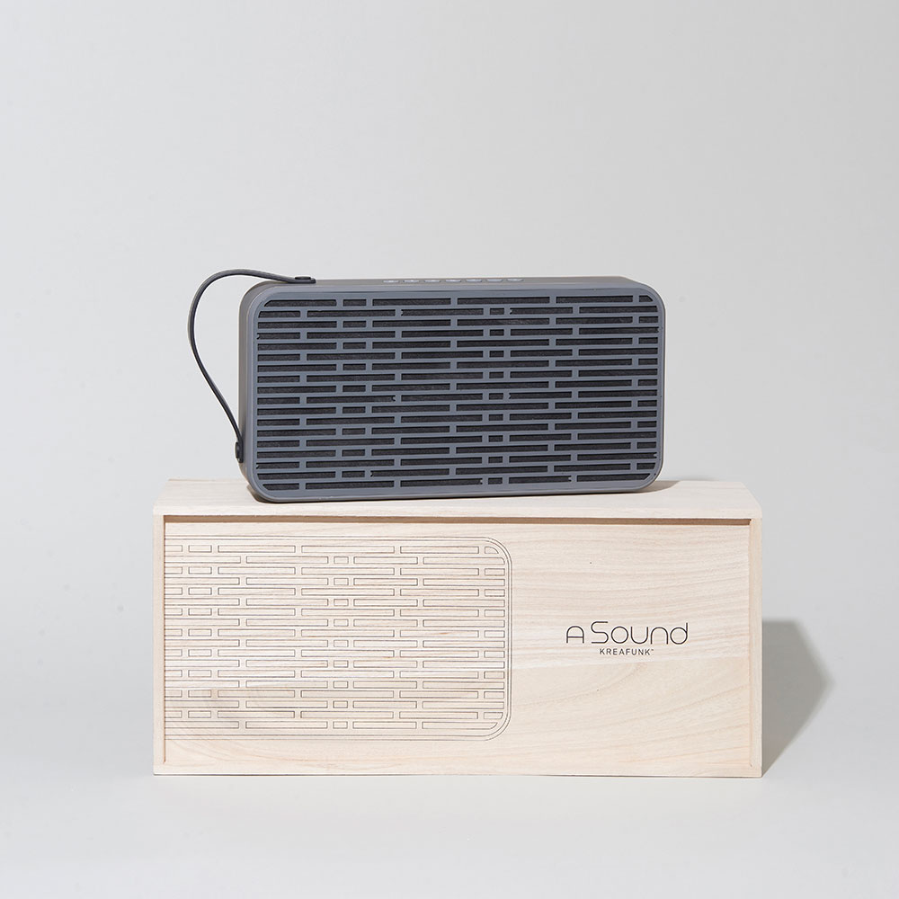Колонка беспроводная с ремешком aSOUND серая KREAFUNK KFSC19 - Вид №4