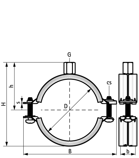 31085023 Bifix® G2 Хомуты (M8/10) (BUP1000) для стальных, медных, чугунных и пластиковых (многослойных) труб walraven  - Вид №1