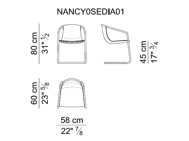 Кожаный консольный стул с подлокотниками i 4 Mariani ARCH-00119110 - Вид №4