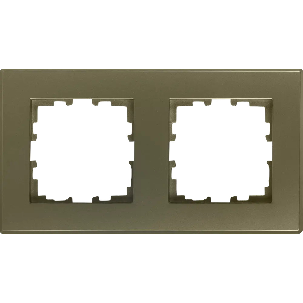 Рамка для розеток и выключателей Lexman Виктория плоская 2 поста цвет шампань STLM-2148892