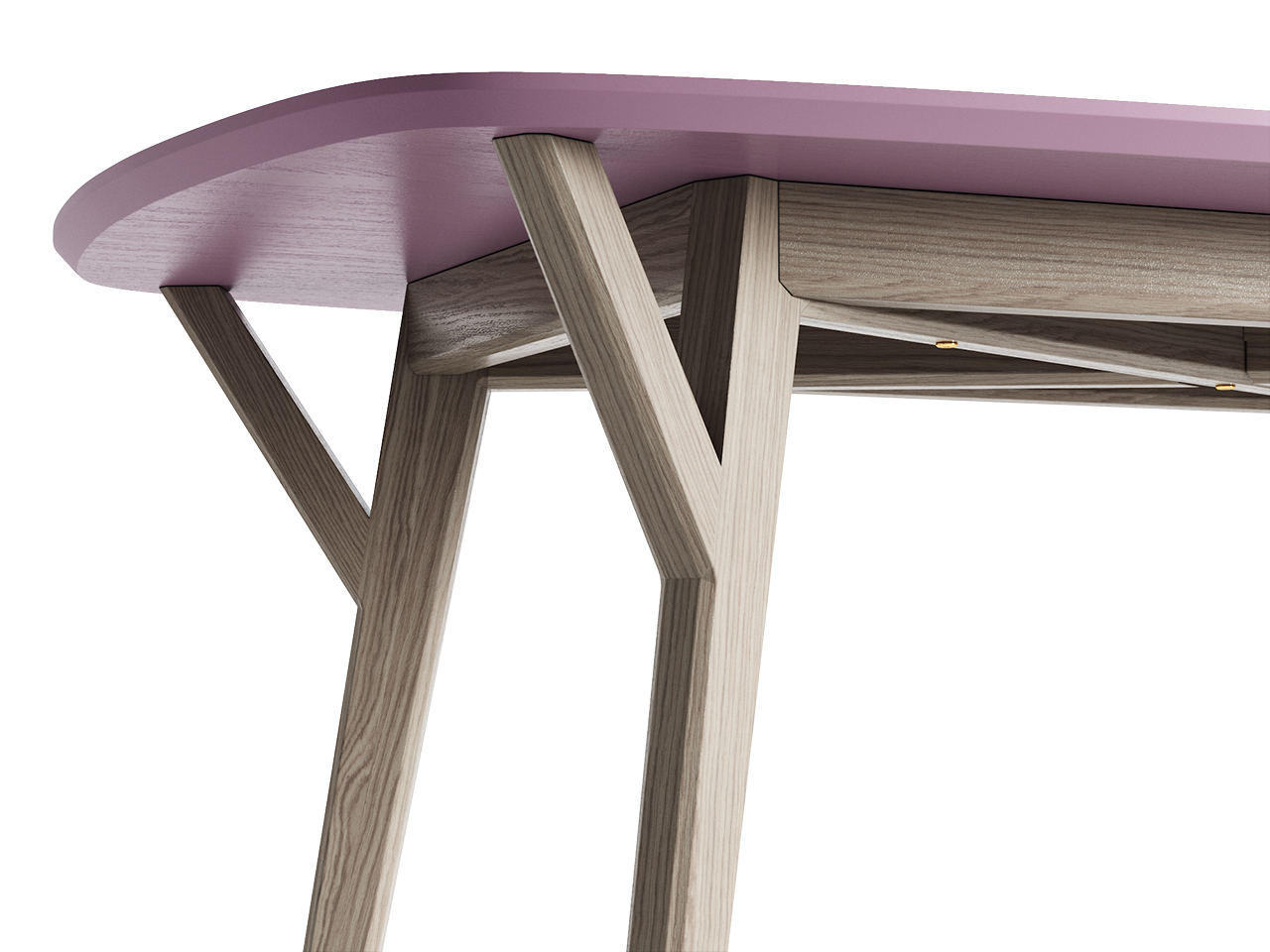 Обеденный стол прямоугольный с кантом беленый дуб, лаванда Proso THE IDEA  210025 Беленый дуб;бежевый  - Вид №2