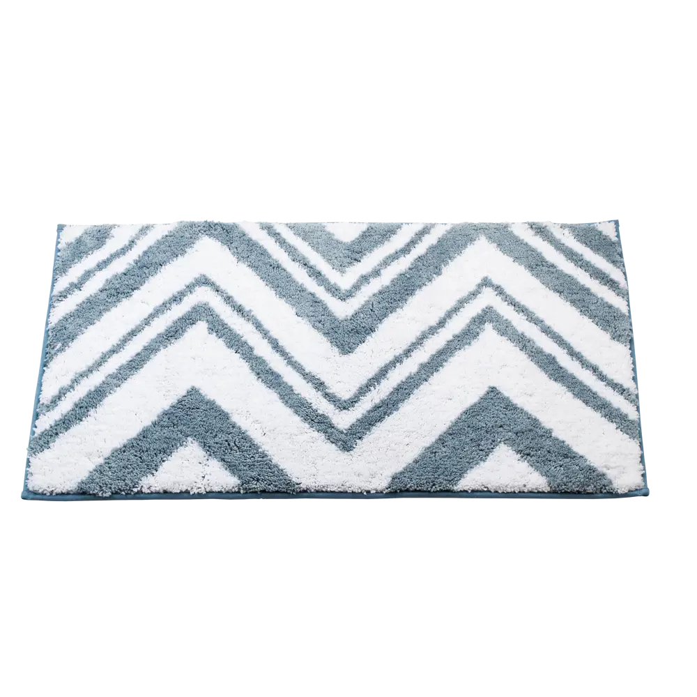 Коврик для ванной комнаты Zigzag 50х80 см цвет белый/бирюзовый SWENSA STLM-2150513 - Вид №3