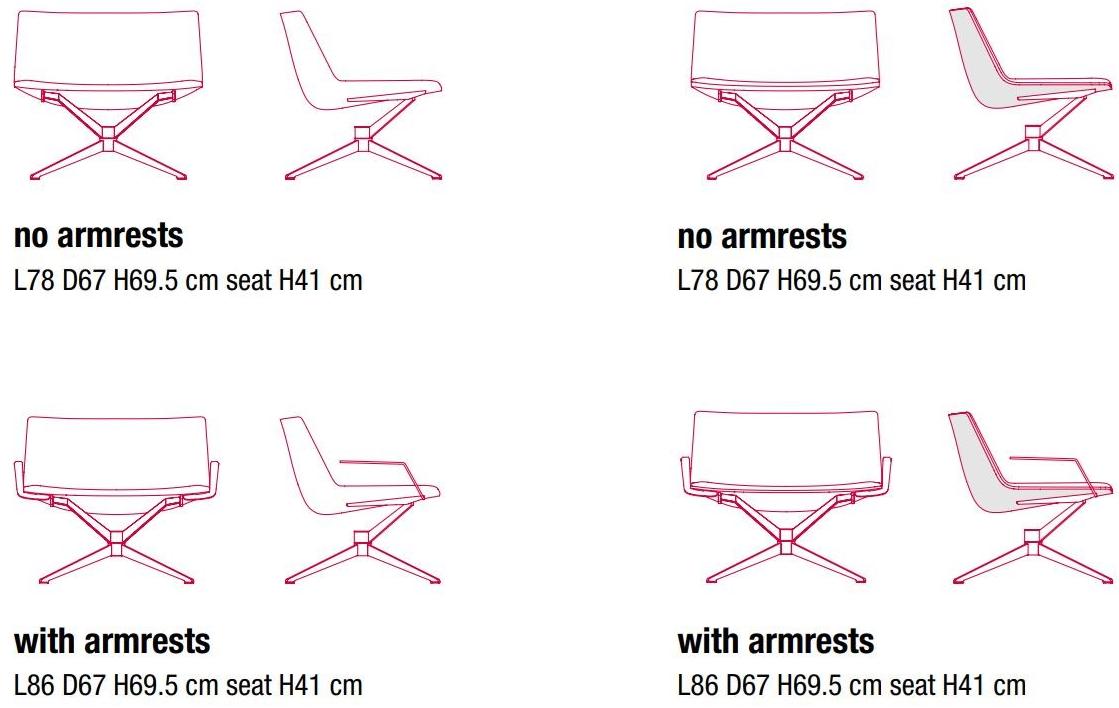 MDF Italia Тканевое кресло с 4 спицами Neil sun-id-1463905 - Вид №6