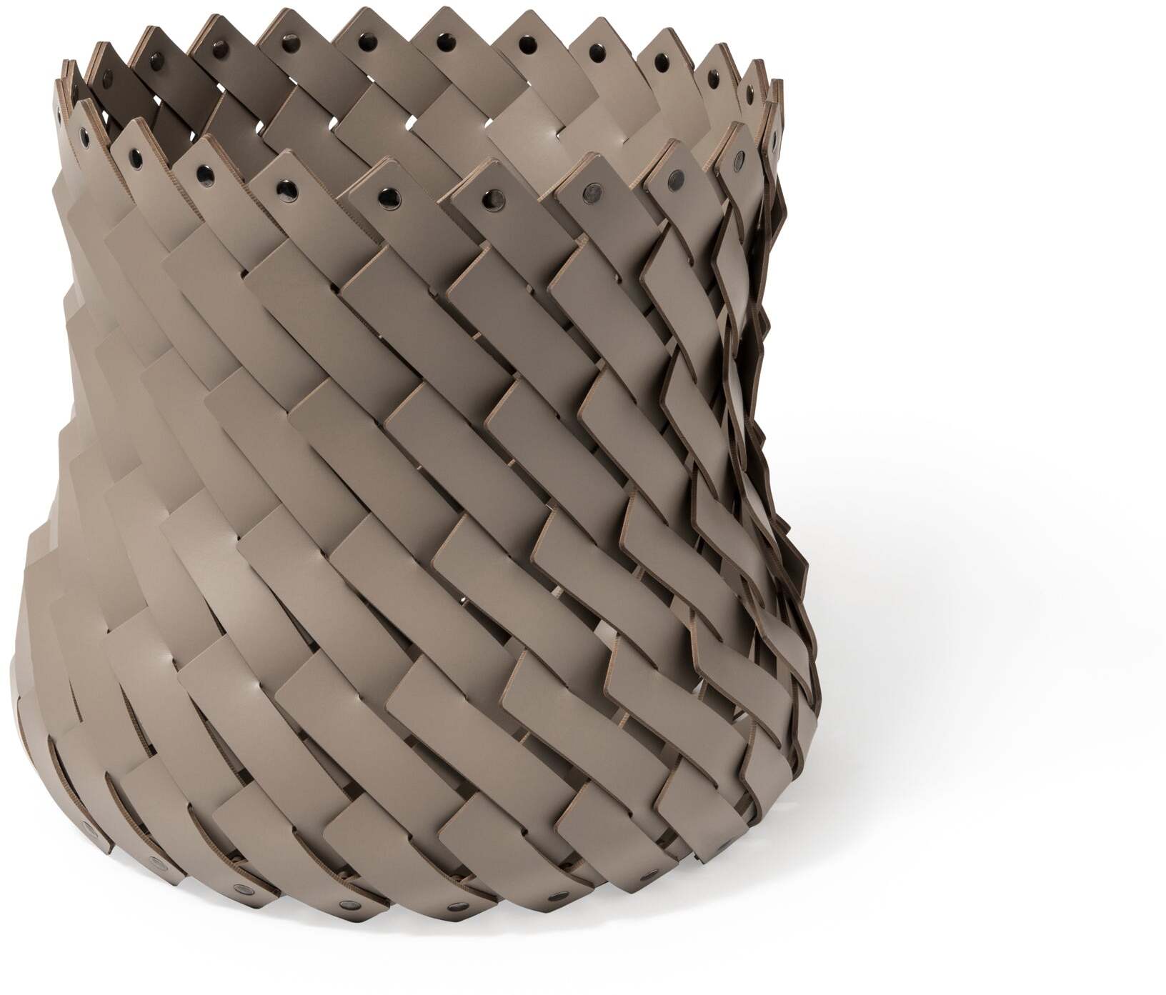 Корзина Almeria Medium - Ø 40XH42 см / регенерированная кожа_темно-серый