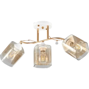 Люстра потолочная Тетро 3 лампы 15 м² цвет шампань