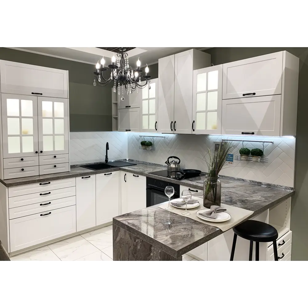 Фасад для кухонного ящика DELINIA ID Ньюпорт 39.7×12.5 см матовый белый 82624900 STLM-0032113 - Вид №11