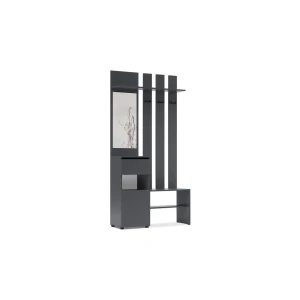 92040474 Комплект мебели для прихожей Нонтон Эккервуд 100.1x199.9x34.8 см ЛДСП цвет графит STLM-1381684