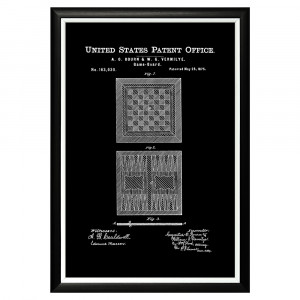 896521417_1818 Арт-постер «Патент на шахматную доску, 1875» Object Desire