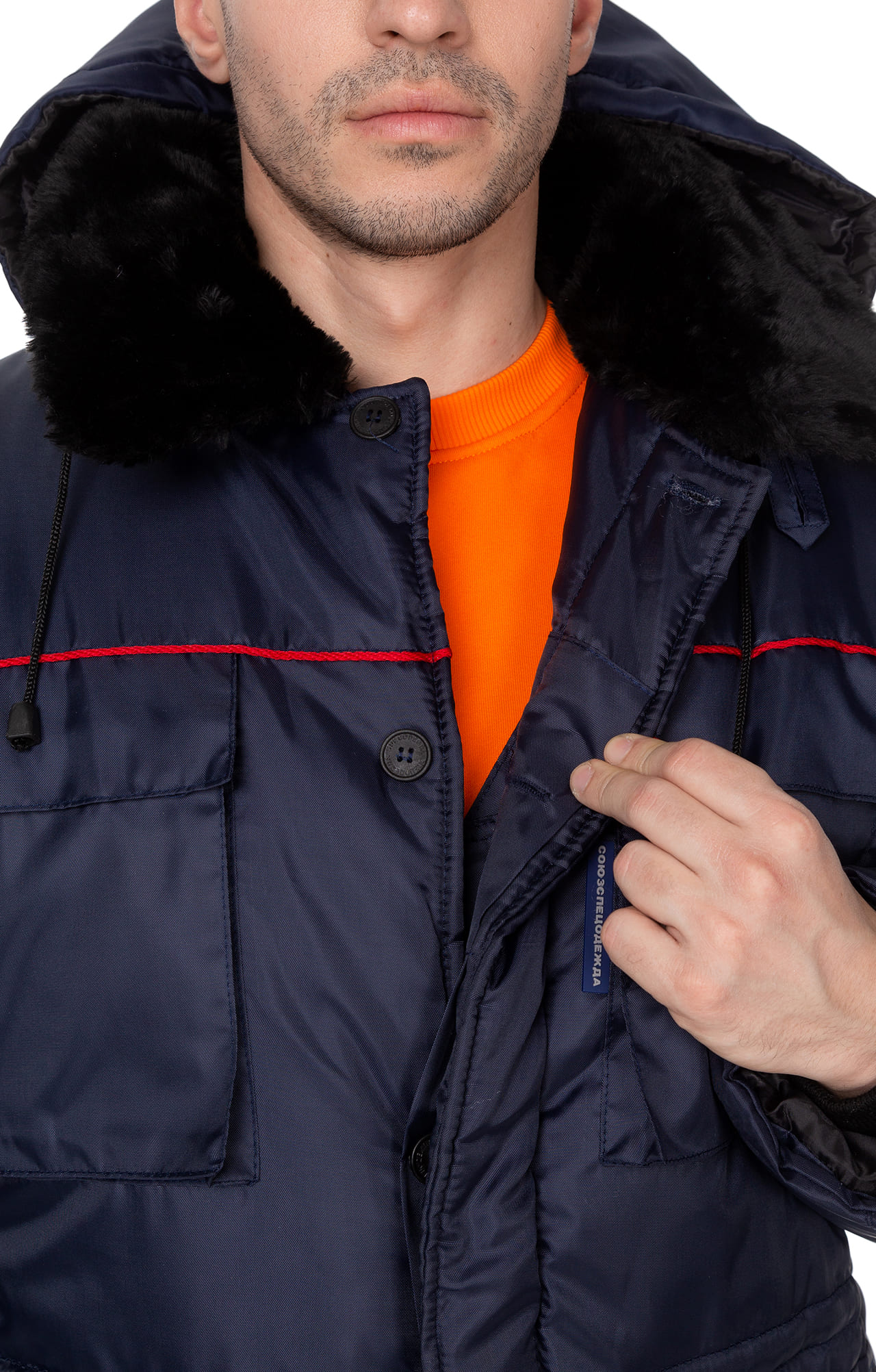 63737 Костюм "Эксперт-К" зимний ткань "Оксфорд" темно-синий  Зимняя спецодежда  размер 60-62/182-188  - Вид №14
