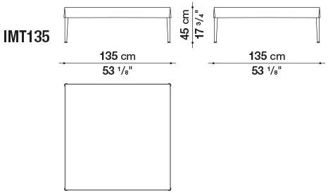 B&B Italia Квадратный тканевый журнальный столик Mirto indoor Imt135 - Вид №2