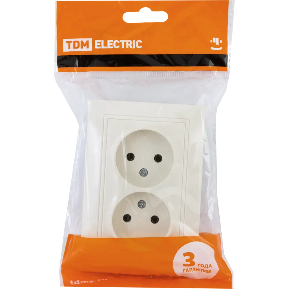 TDM ELECTRIC: Двойная встраиваемая розетка бежевая для элегантного интерьера 85591113 Серия отсутствует STLM-0064395 - Вид №5