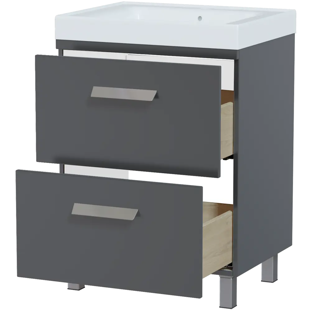 Тумба под раковину напольная Hilton 70 см цвет графит VIGO STLM-2188181 - Вид №2