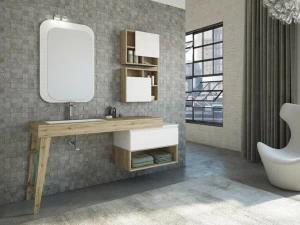 LEGNOBAGNO Тумба под умывальник с ящиками и зеркалом Freedom lineare