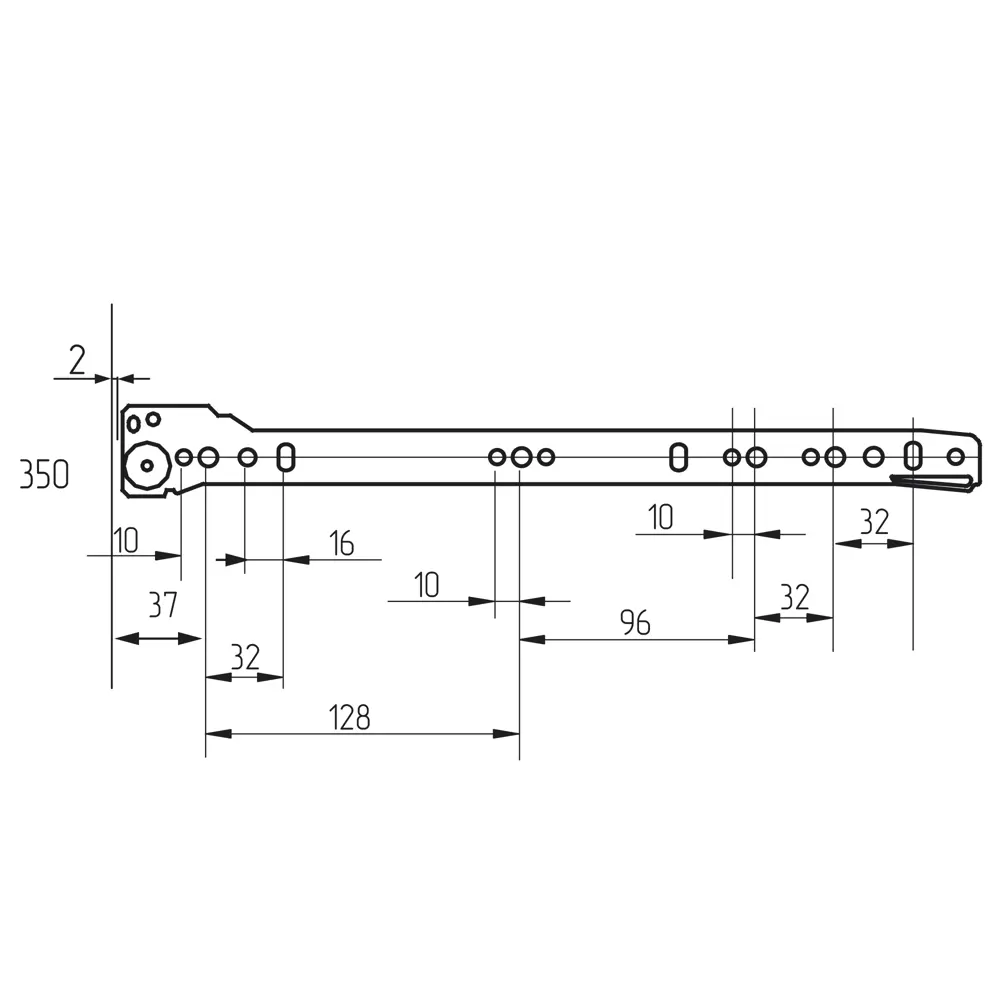 Направляющие роликовые l350 мм, сталь, цвет белый Santreyd STLM-2094340 - Вид №2