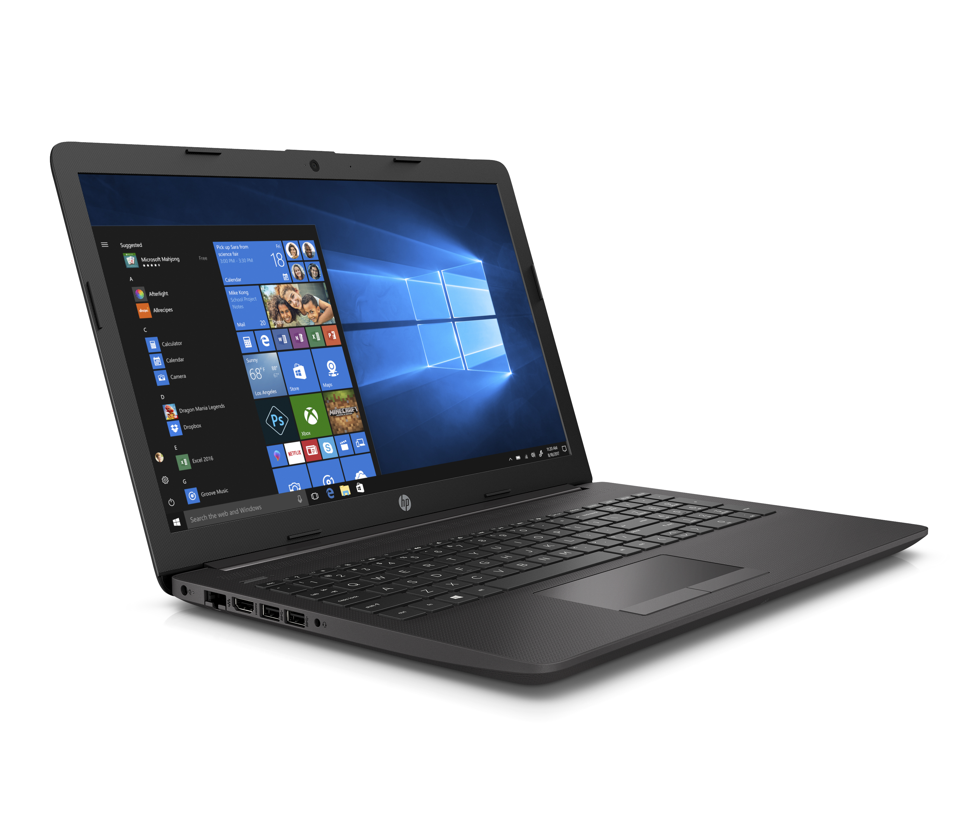 6BP87ES#ACB 255 g7 15.6"(1920x1080)/amd ryzen 3 2200u(2.5ghz)/8192mb/256ssdgb/nodvd/int:amd vega/41whr/war 1y/1.78kg/dark ash silver/w10pro HP Santreyd  - Вид №1