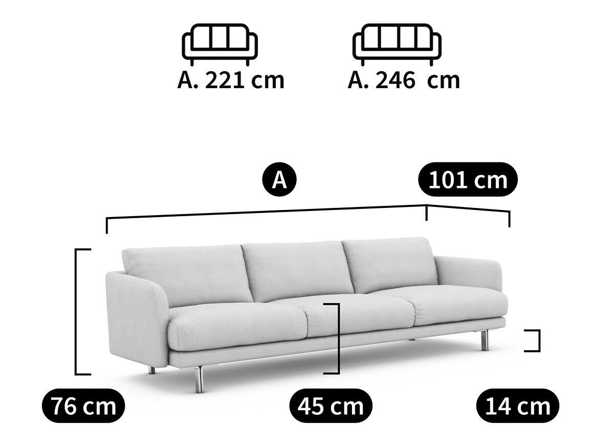 3-местный тканевый диван AMPM NOGARA ARCH-00002932 - Вид №3