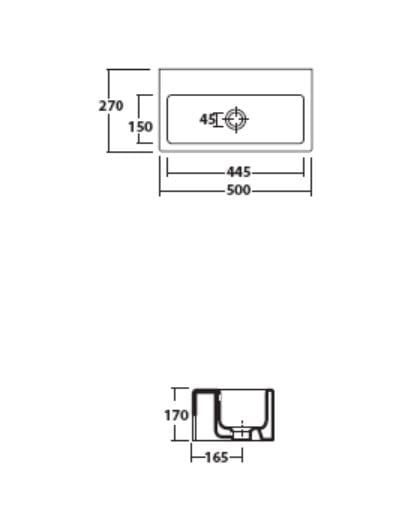 Керамическая прямоугольная раковина Galassia плюс дизайн ARCH-00001377 - Вид №1