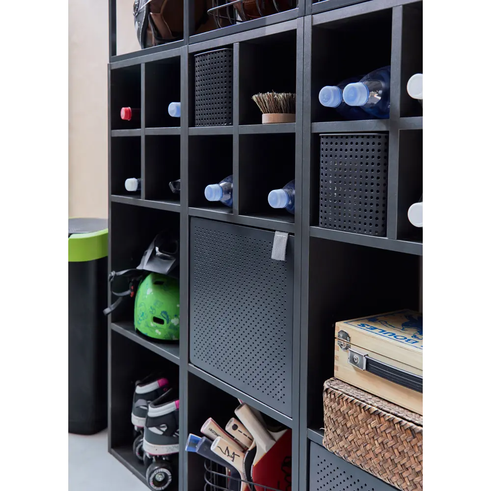 Полка-ящик Spaceo KUB Paris металл цвет графит STLM-2194841 - Вид №2