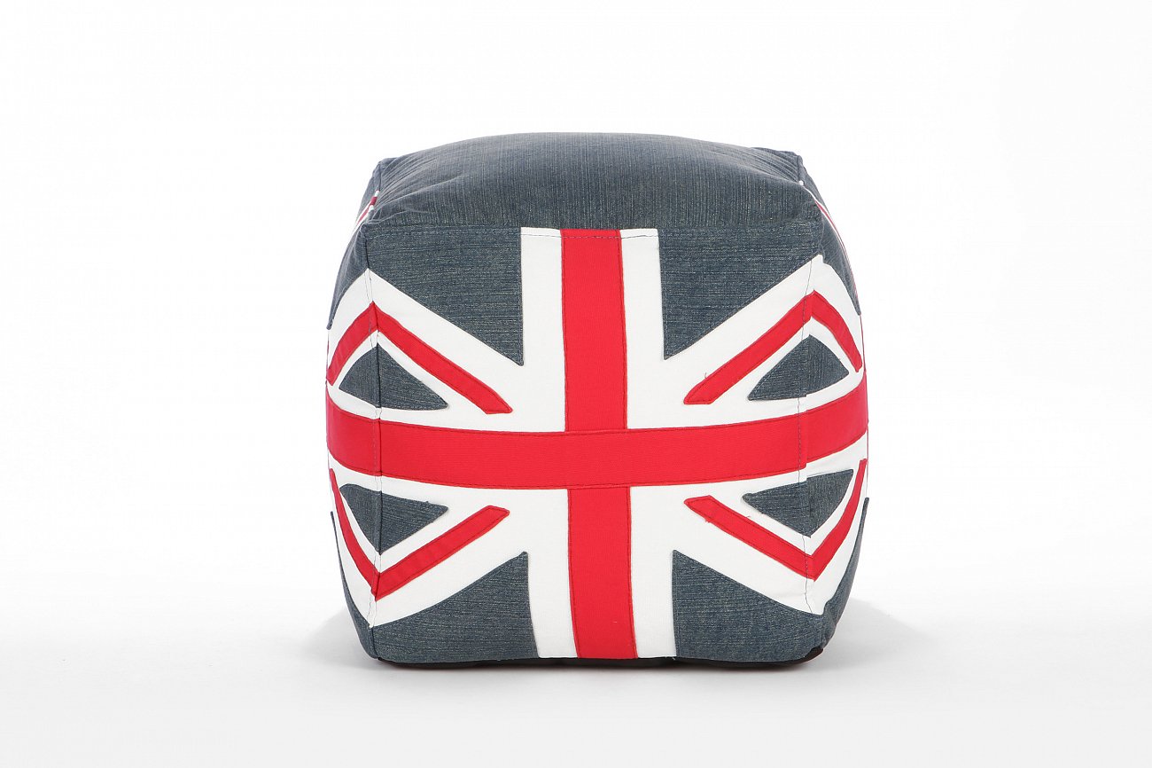 Пуф Union Jack английский флаг LAZY LIFE PARIS ДИЗАЙНЕРСКИЕ 051179 Белый;красный;синий;разноцветный  - Вид №3