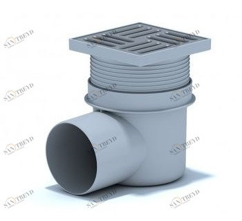 Трап горизонтальный регулируемый с выпуском 110мм, с нержавеющей решеткой 150х150 сухой TQ 1612 АНИ пласт 7207