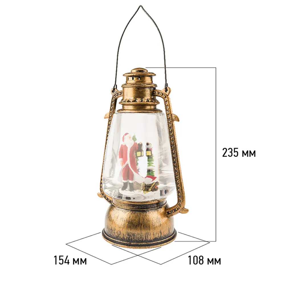 82720365 Фонарь "Санта Клаус" 17x15.5x28 см пластик черный STLM-1401565 Santreyd  - Вид №4