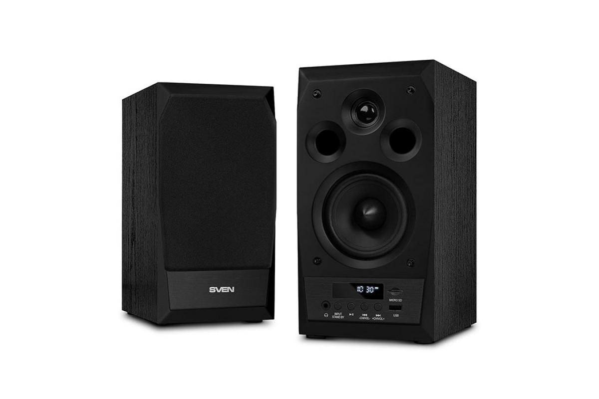 SV-014018 mc-10, чёрный, акустическая система 2.0, мощность 2x25вт (rms), fm-тюнер, usb/microsd, дисплей, пульт ду, bluetooth Sven Santreyd  - Вид №3