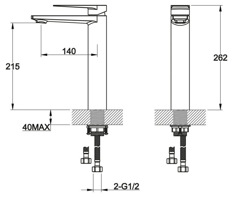 Смеситель для накладных раковин CARIN CAR-LMC-CRM BELBAGNO  - Вид №1