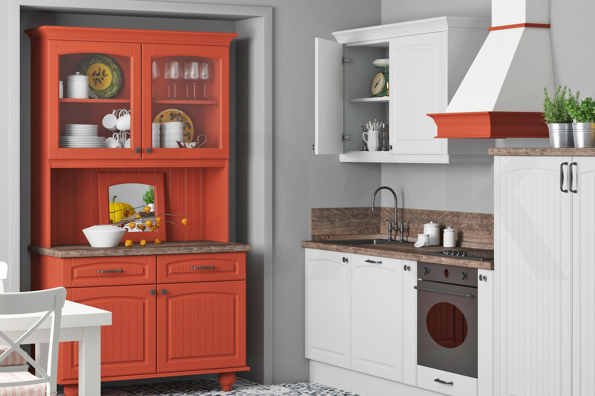 Фасады для кухни Кантри Фрезеровка «Арка сложная» 702 Голубой SIDAK SIST2710-499 - Вид №1