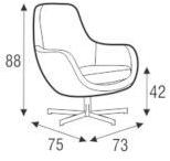Sits Мягкое кожаное кресло с 4-мя спицами и подлокотниками Stefani sun-id-1513538 - Вид №2