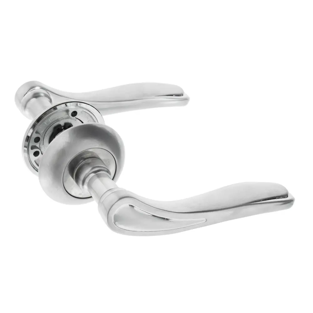 Ручки дверные на розетке Inspire ZC-64-L1, ЦАМ, цвет матовый хром 15475869 STLM-2012342  - Вид №1