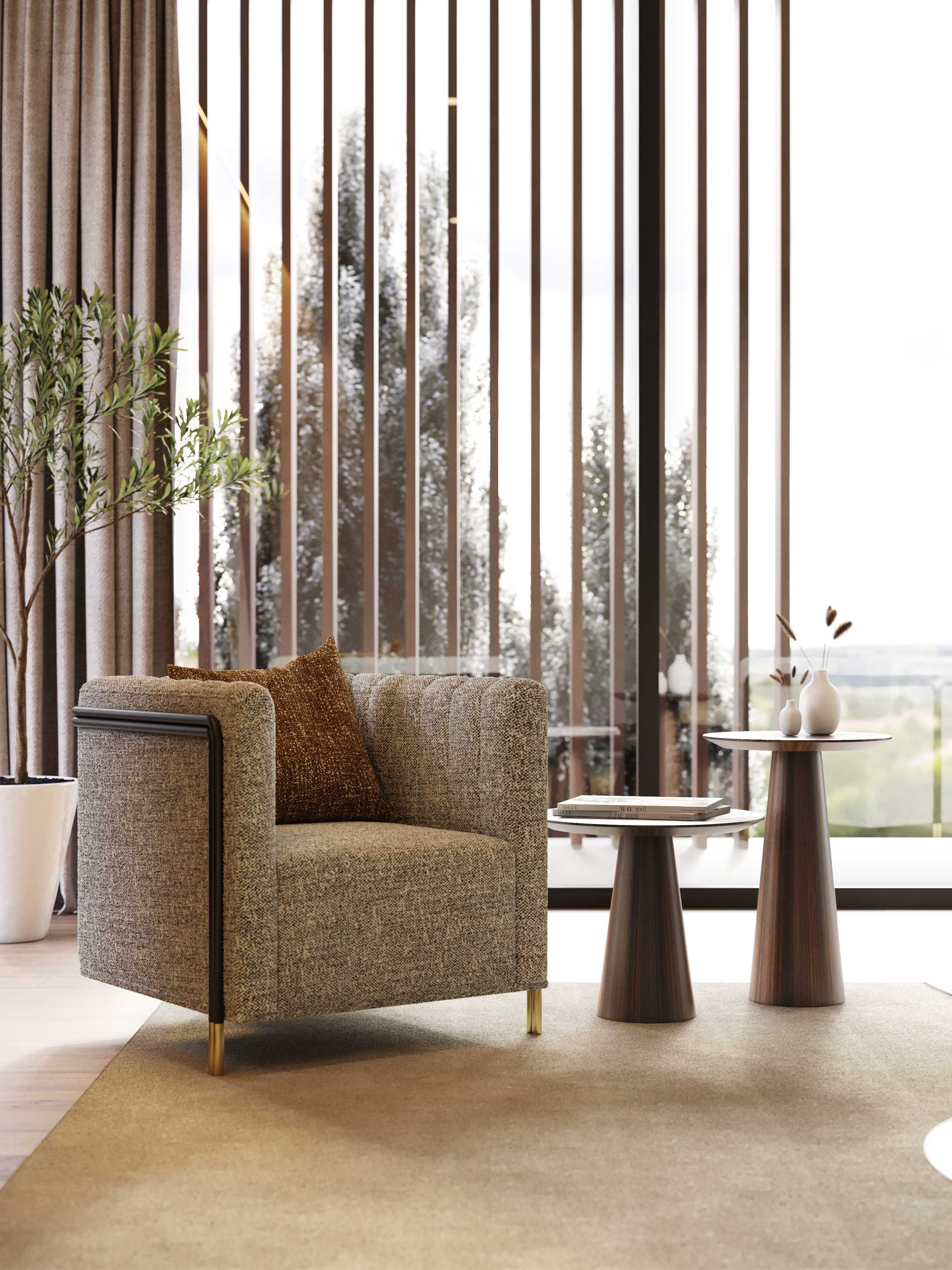 Мягкое кресло с подлокотниками из микрофибры и бархата Stylish Club ARCH-00142925 - Вид №12