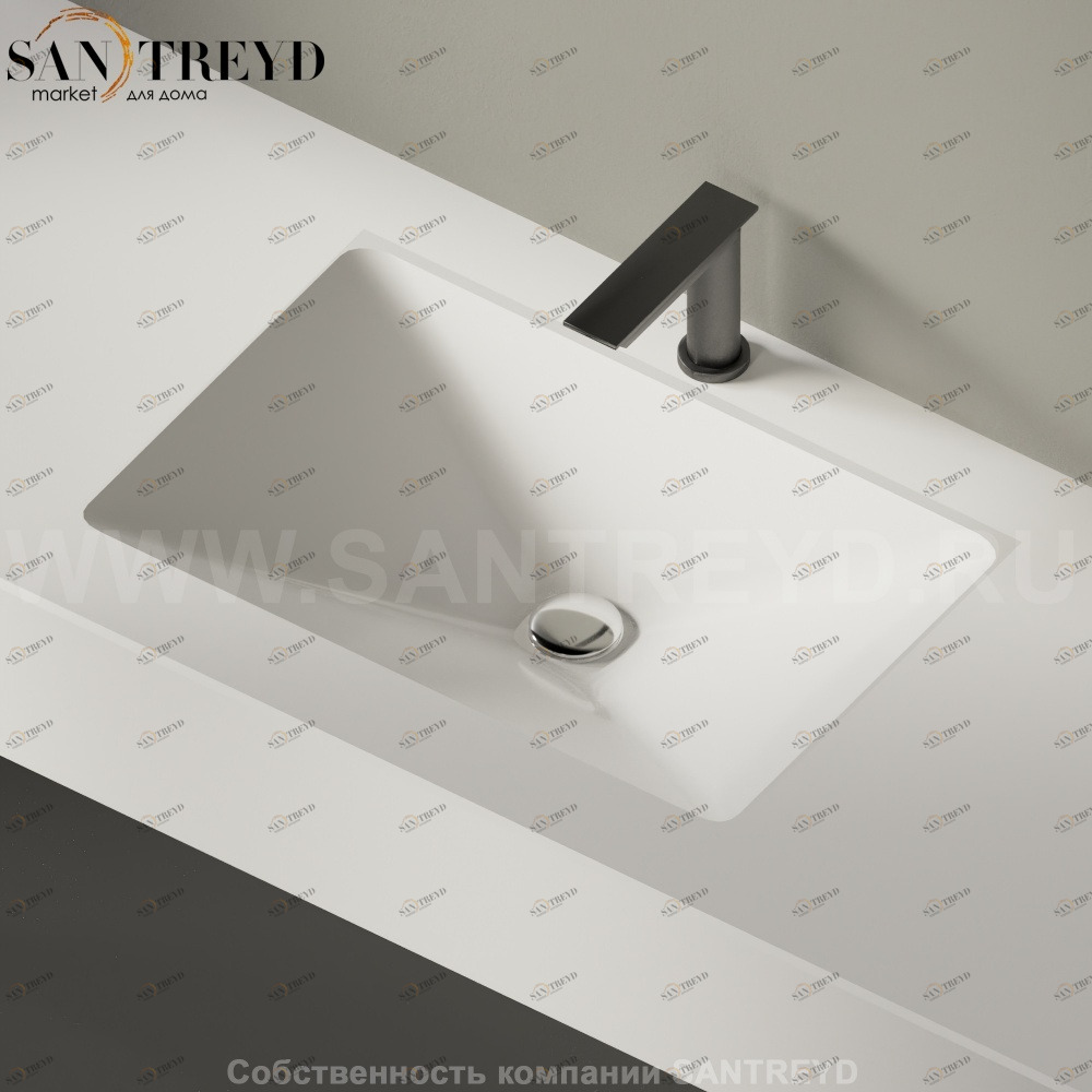 ACER0810ZZZ Накладная раковина под столешницу  прямоугольная Agape Raso