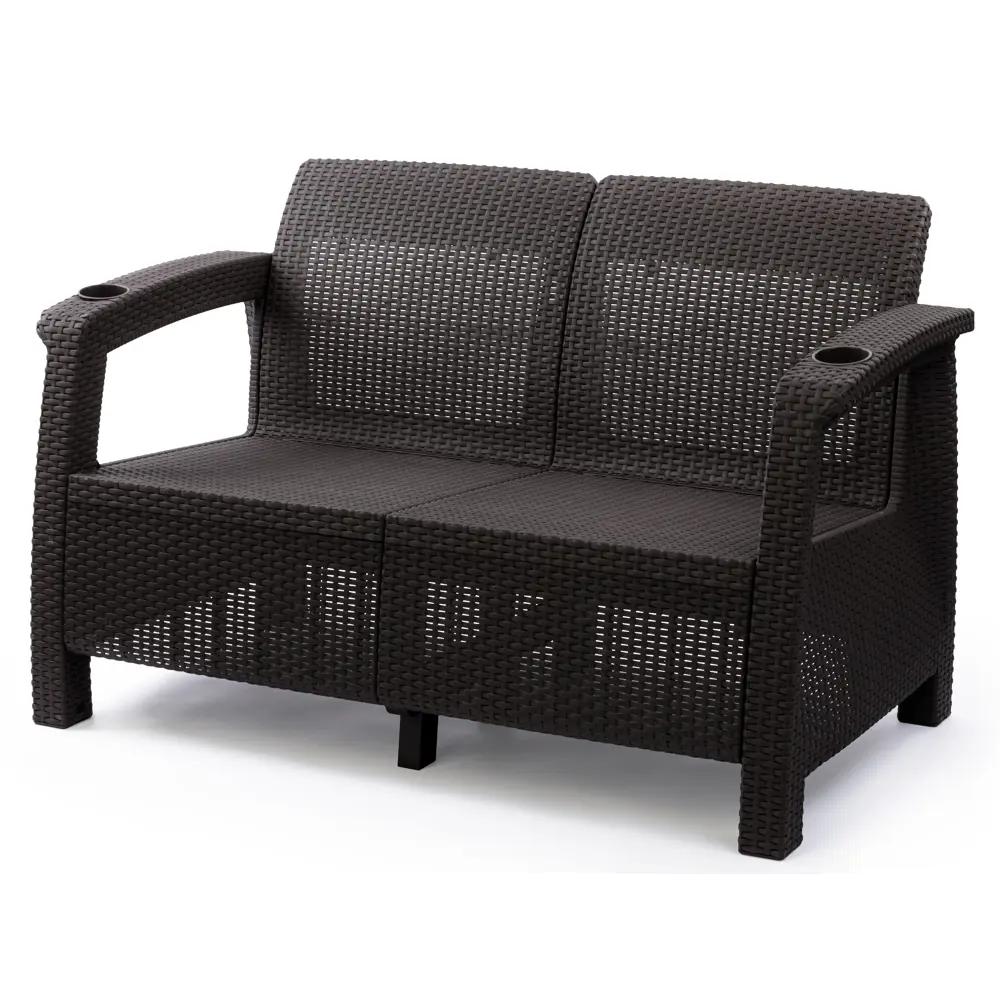 Диван Ротанг-плюс 127x70x79 см полипропилен мокко Santreyd STLM-2091066