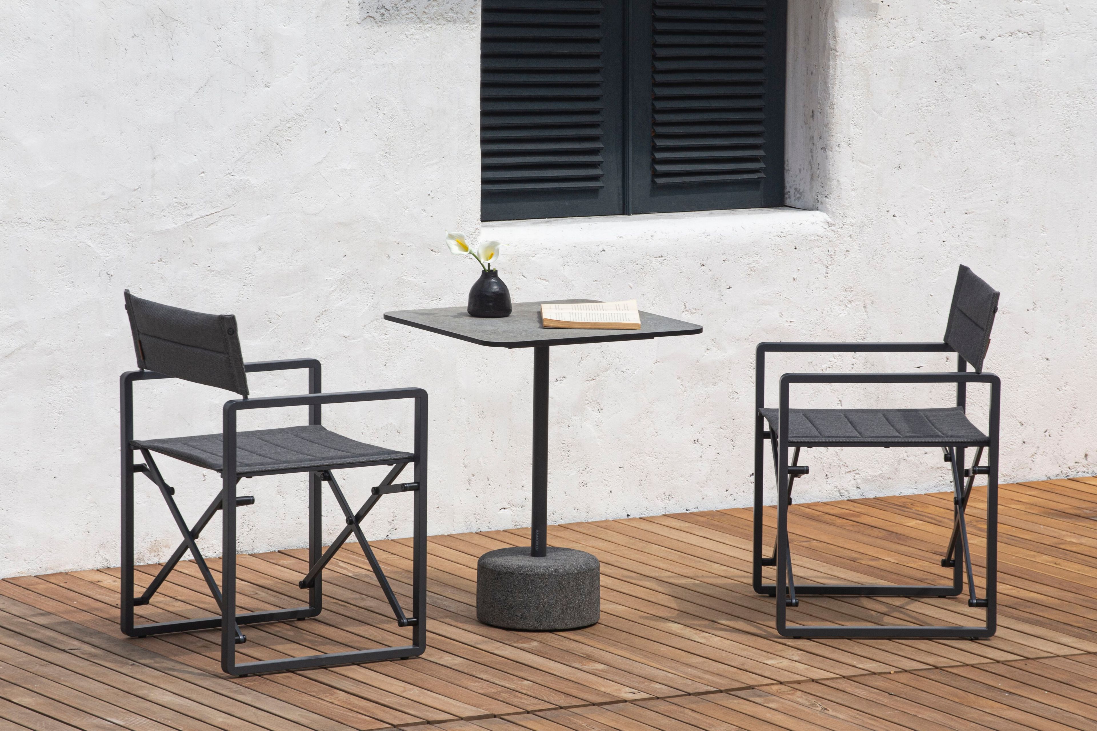 Квадратный стол с верхней частью HPL и тиковым или каменным основанием MAMAGREEN Glyph ARCH-00089326 - Вид №9