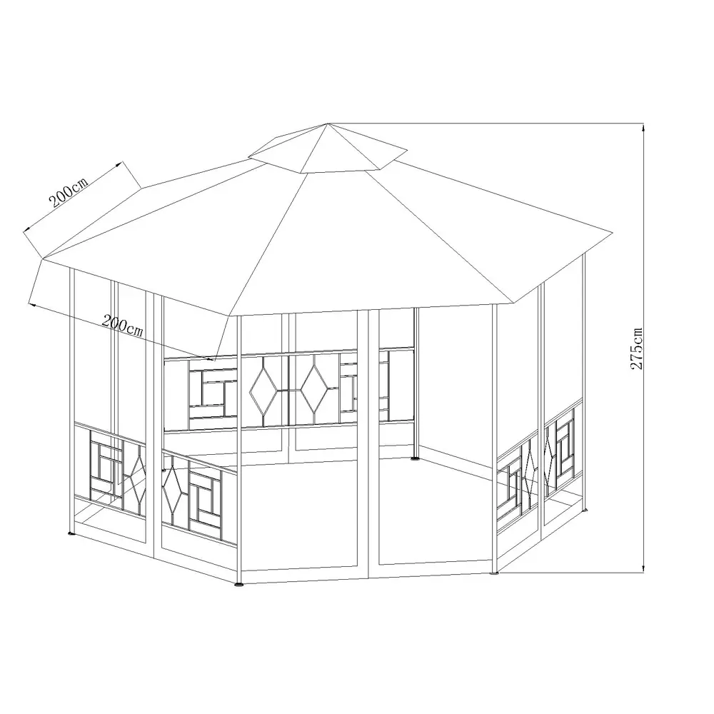 Павильон BEGINIA Нью 2x2x2 м сталь Товар без серии STLM-2175388 - Вид №21
