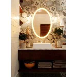 Зеркало для ванной Omega Glass Тип 4 SD954 с подсветкой 60x90 см овальное