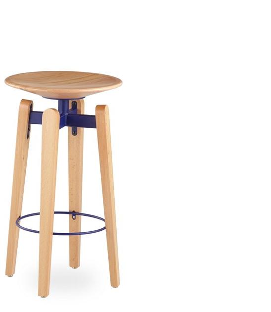 B&T Design Табурет деревянный с подставкой для ног Bow sun-id-1515744 - Вид №2