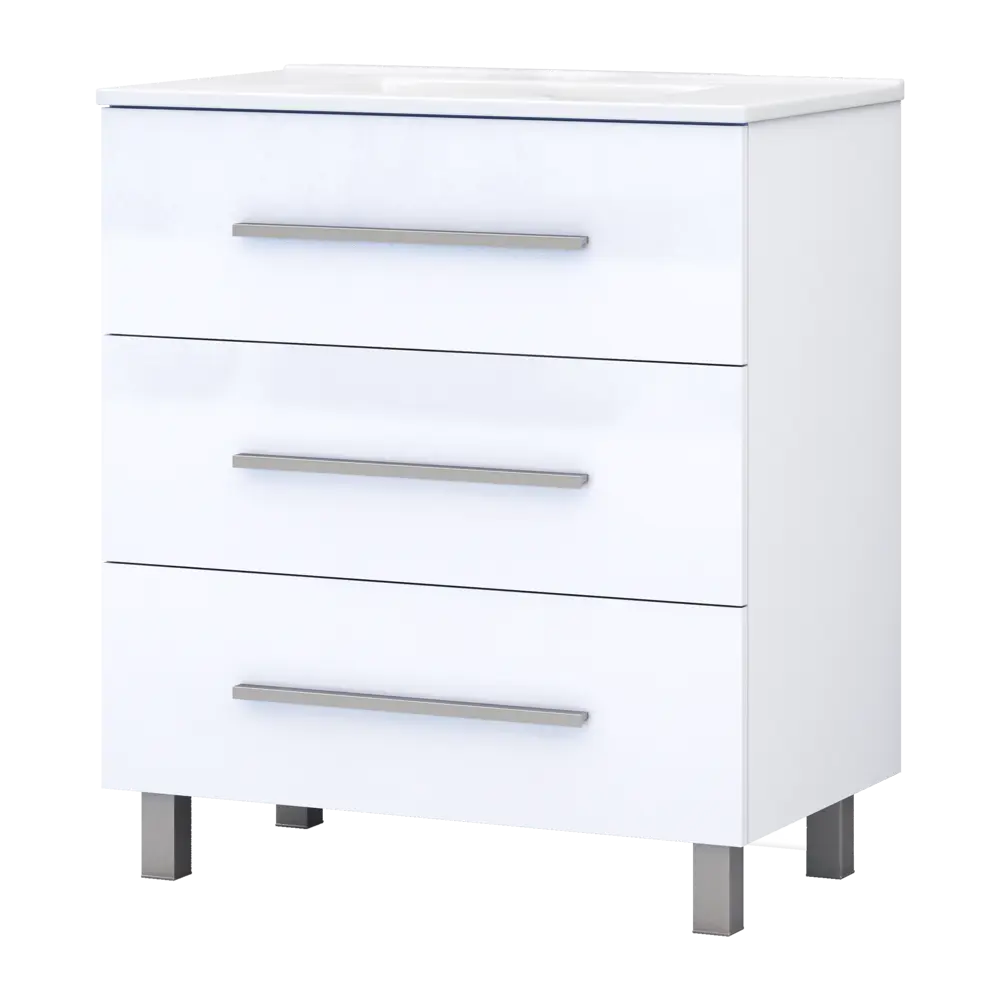 Тумба под раковину напольная Vigo Yuma 75 см цвет белый STLM-2060166 - Вид №1