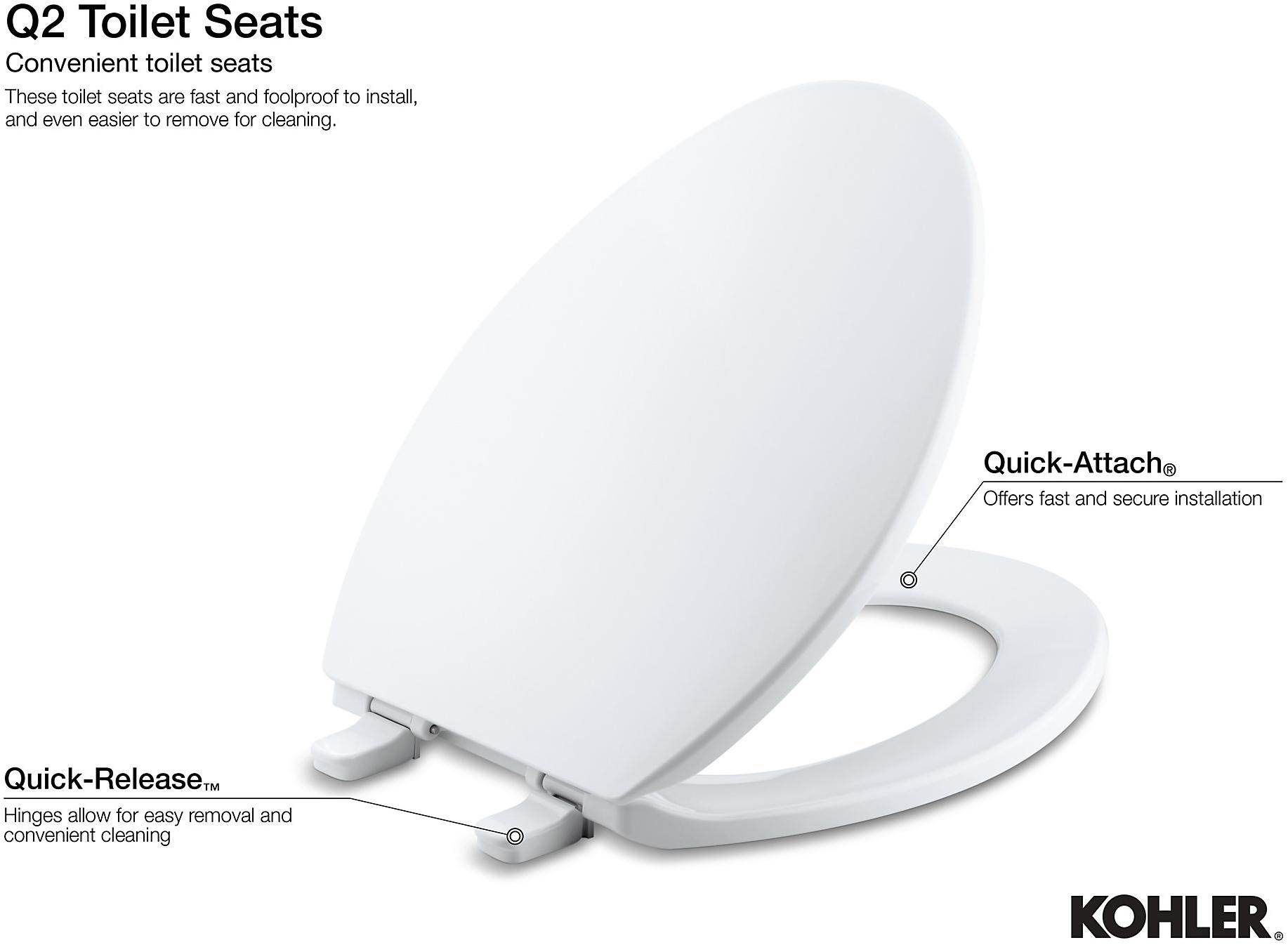 KOHLER Удлиненное сиденье для унитаза Stonewood Quick-Release  K-4814-0  - Вид №3