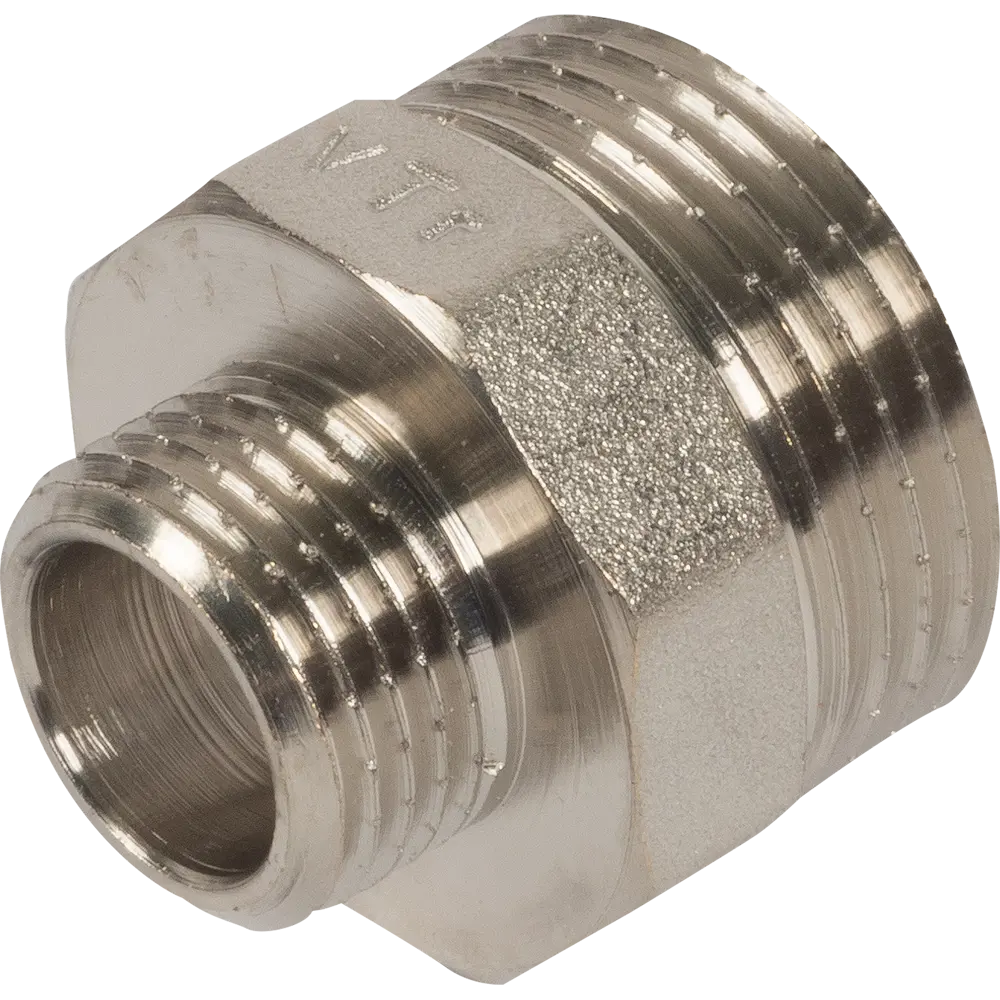 Ниппель переходной Valtec наружная резьба 1"х1/2" мм никелированная латунь VTr.580.N.0604 STLM-2185525