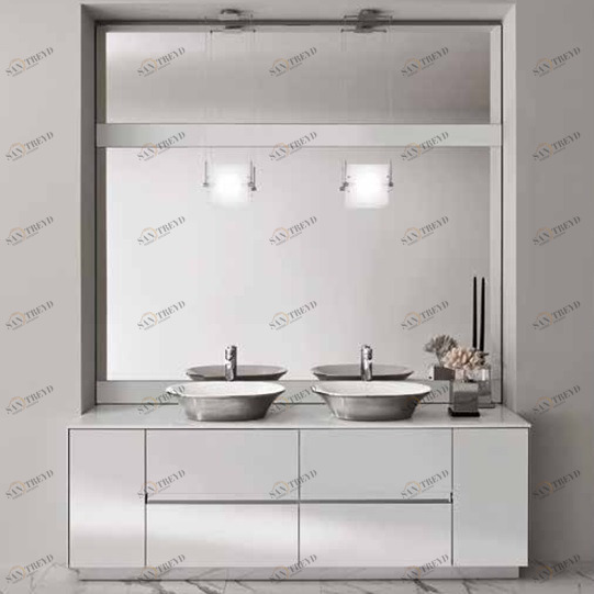 Комбинация ванной комнаты F04/b в отделке VETRO bianco ceramicato MILLDUE FOUR SEASONS FOURSEASONS04B