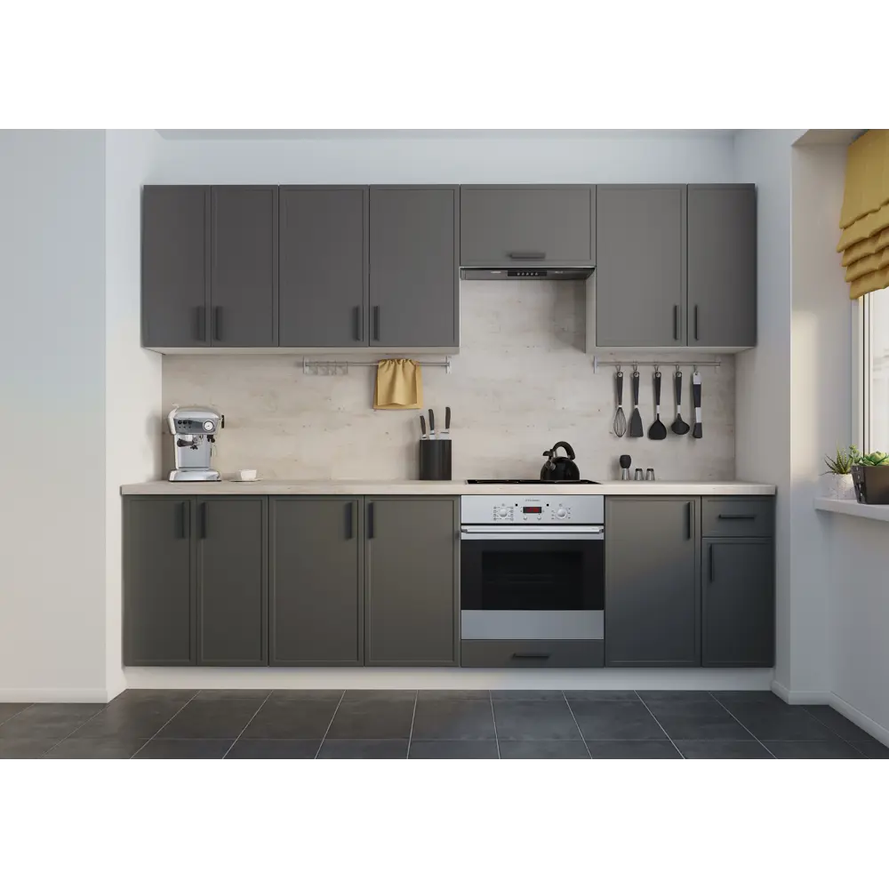 Навесной шкаф DELINIA Nero для вытяжки 50×33.8×29 см графит 86586446 Неро STLM-0070499 - Вид №5
