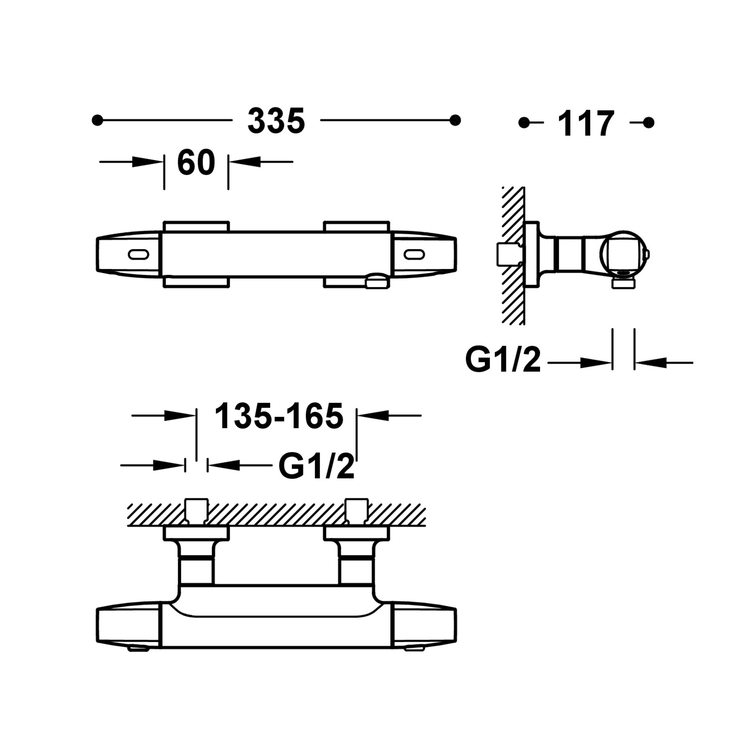 Настенный термостатический кран для душа-19016405AC TRES Thermostatic - Вид №1