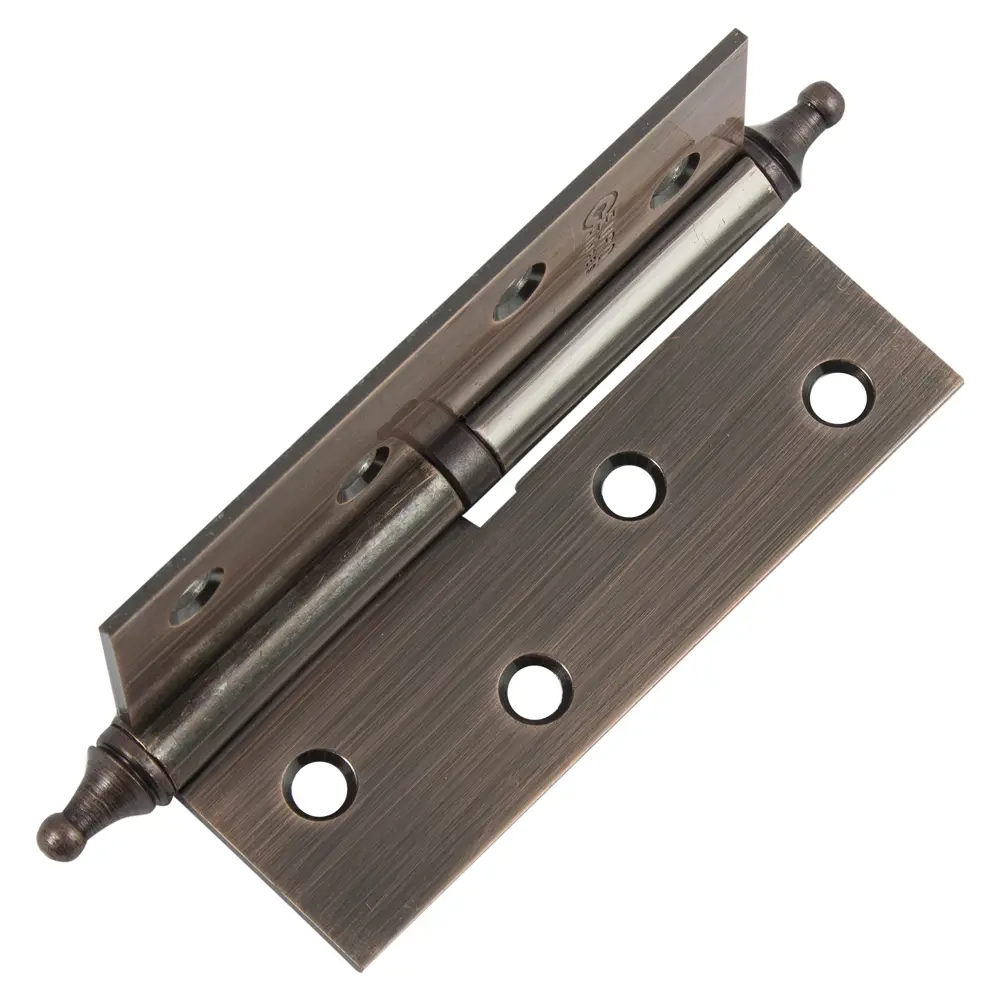 Петля стальная левая 102x75x2,5 мм Euro, медь (AC), с колпачком Santreyd STLM-2199916 - Вид №1