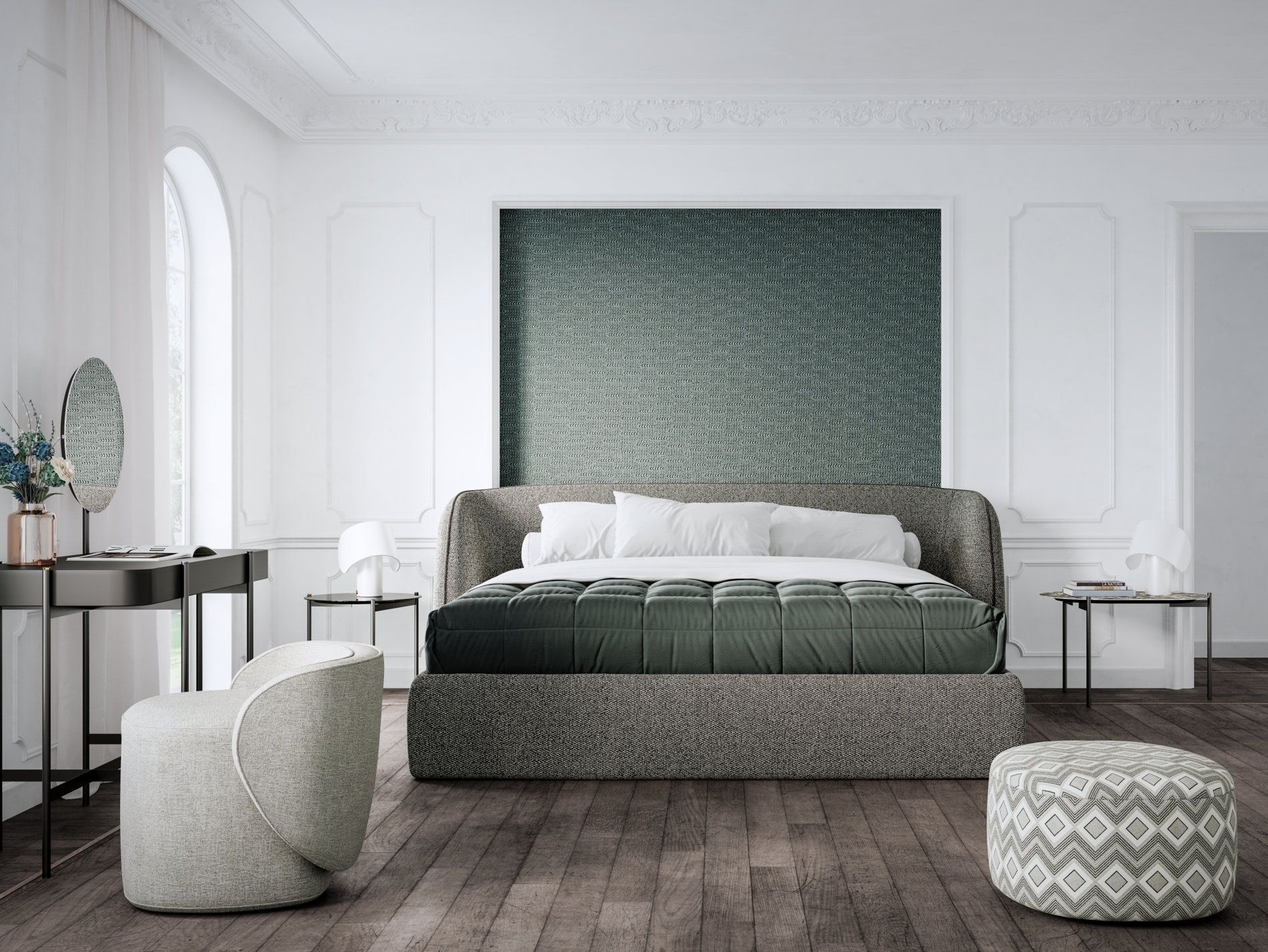 Тканевая кровать с мягким изголовьем Liu Jo Living Collection ARCH-00084405 - Вид №5