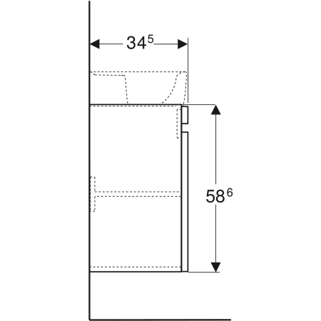 869051000 Шкафчик для раковины Geberit Renova Plan, с одной дверью Geberit  - Вид №18