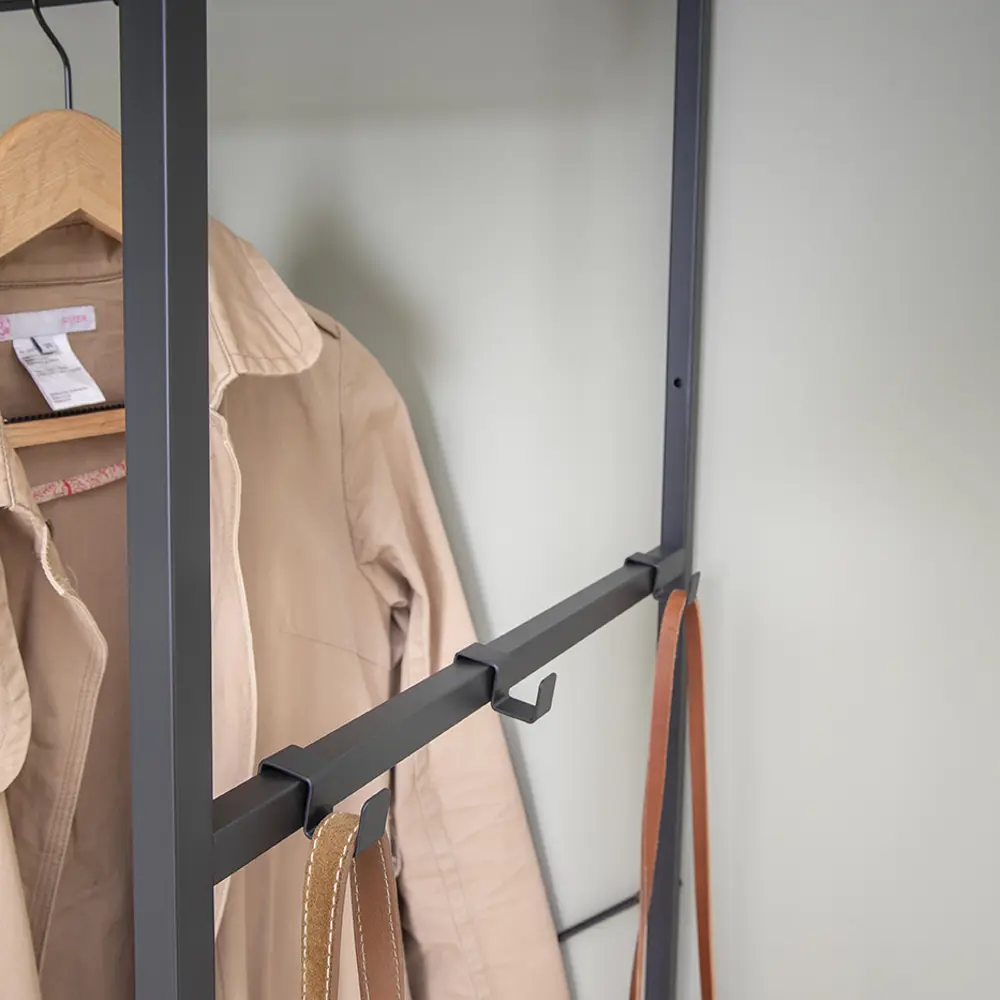 Вешалка напольная Spaceo 80x200x45 см металл цвет бежевый чёрный Вешалка гардеробная STLM-2031035 - Вид №8