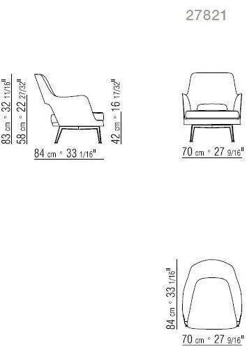 Flexform Кожаное кресло с подлокотниками sun-id-1452652 - Вид №3
