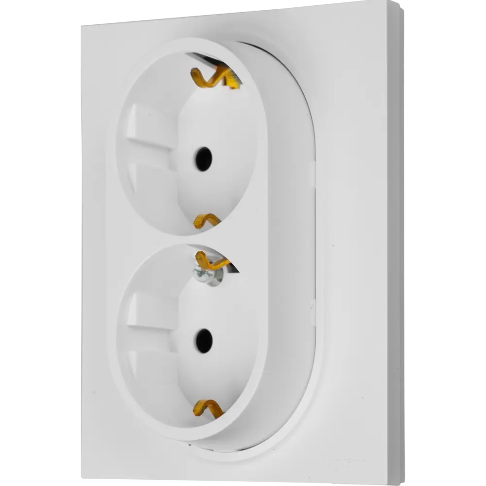 Розетка двойная с заземлением Legrand Structura без шторок в сборе 16А 250В винтовые зажимы цвет белый 82064672 STLM-2005123 - Вид №1
